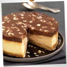 Cheesecake au zeste d'agrumes et chocolat au caramel