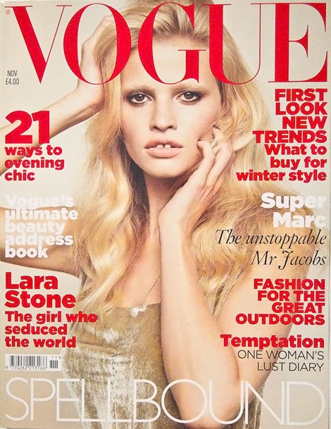 Lara Stone vogue uk novembre