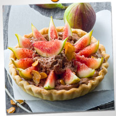 Tarte aux figues et mousse au chocolat aux noisettes